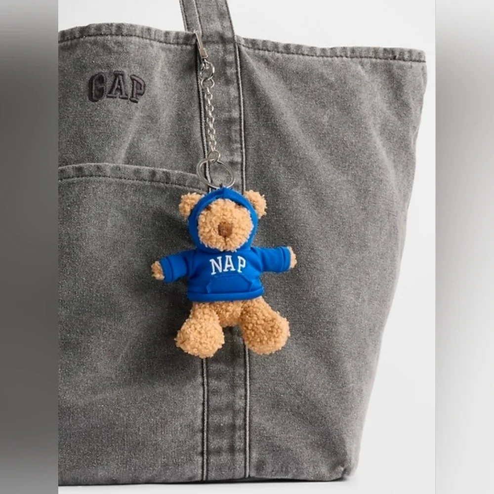 GAP Brannan Bear Nap Hoodie Keychain Charm, New